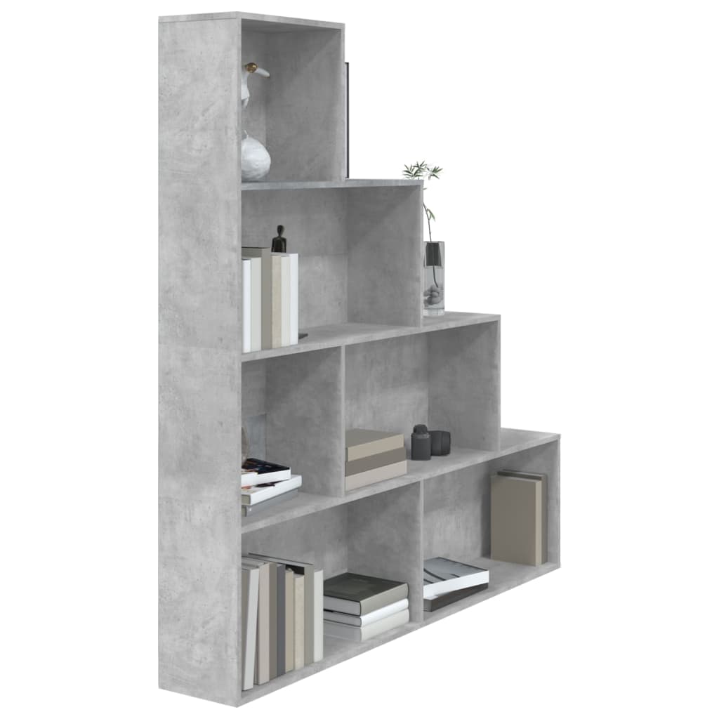 Bibliothèque/Séparateur de pièce Gris béton Bois d'ingénierie - XIOS