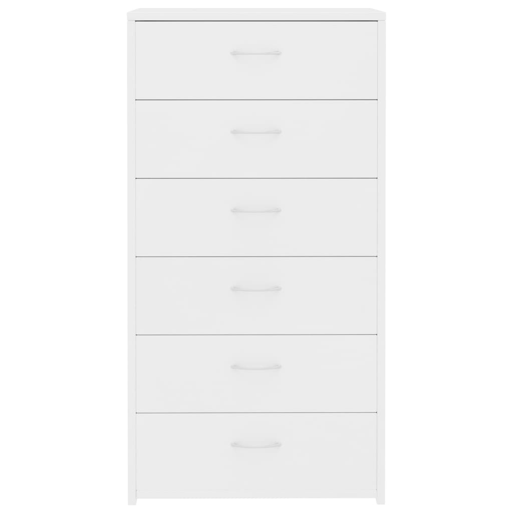 Buffet avec 6 tiroirs Blanc 50x34x96 cm Bois d'ingénierie - XIOS