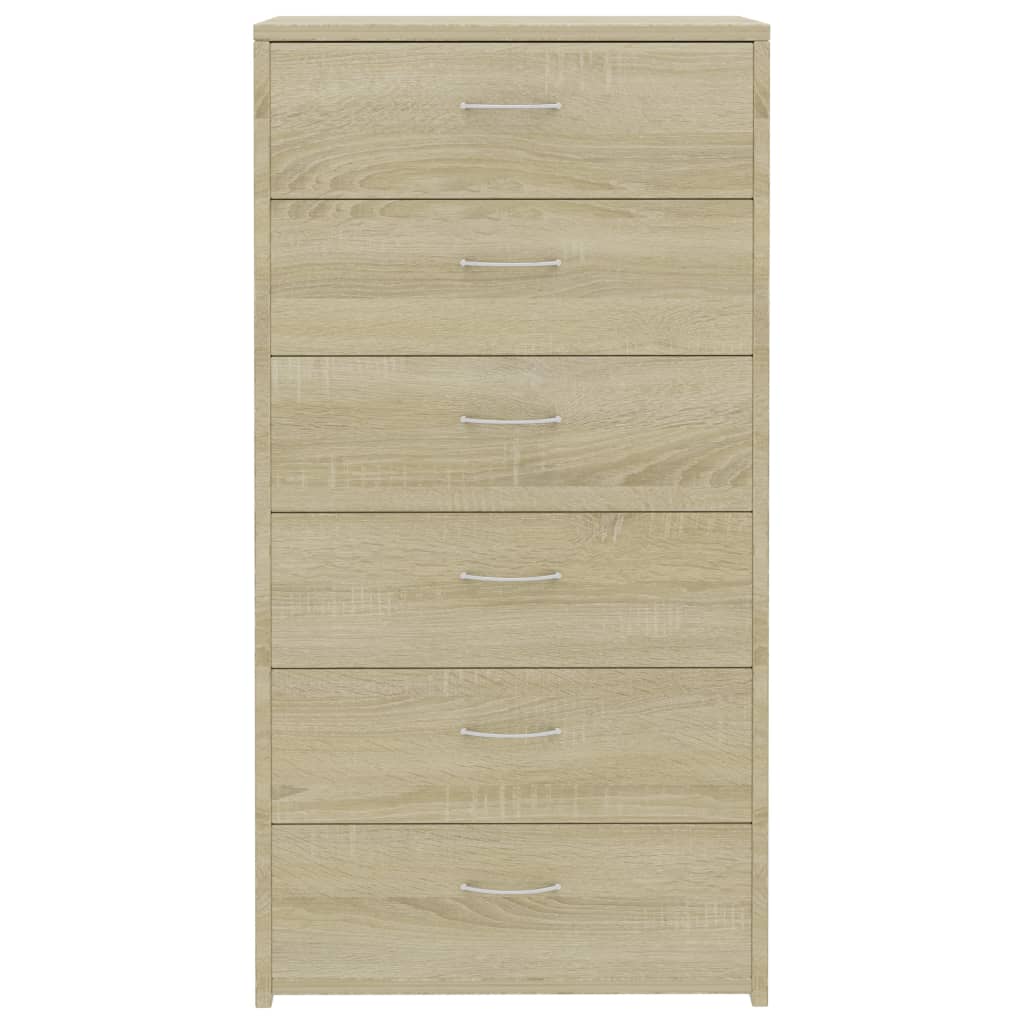 Buffet avec 6 tiroirs Chêne sonoma 50x34x96cm Bois d'ingénierie - XIOS