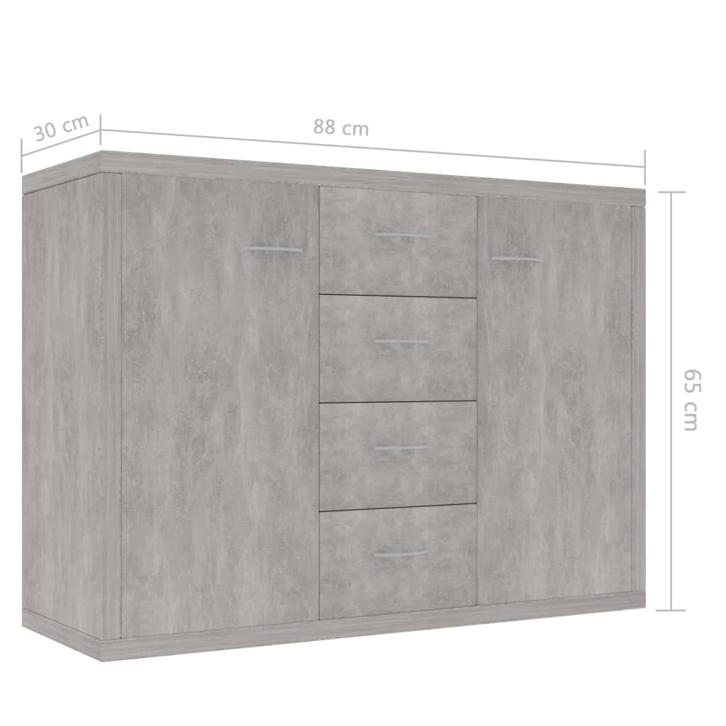 Buffet Gris béton 88x30x65 cm Bois d'ingénierie - XIOS
