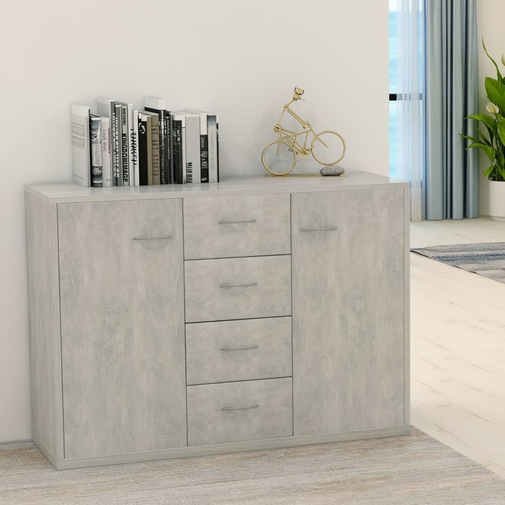 Buffet Gris béton 88x30x65 cm Bois d'ingénierie - XIOS