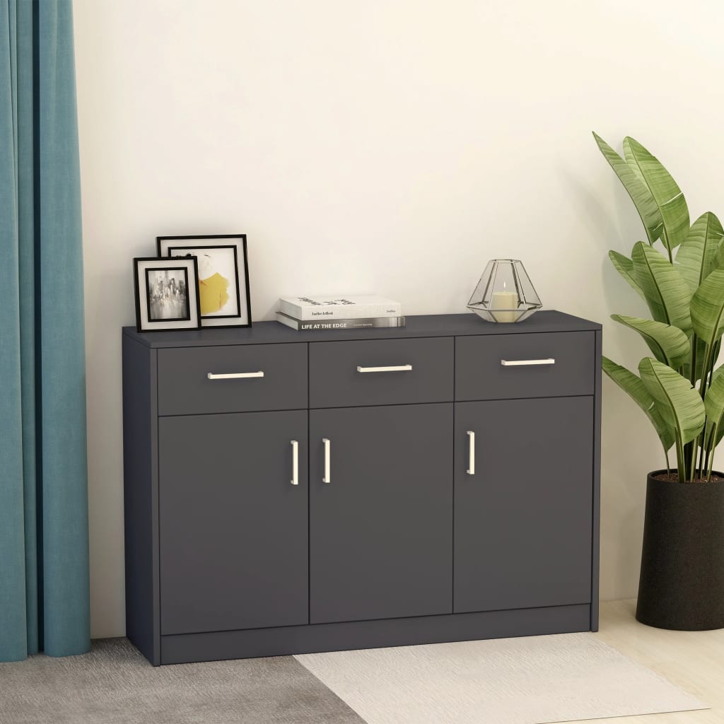 Buffet Gris 110x30x75 cm Bois d’ingénierie - XIOS