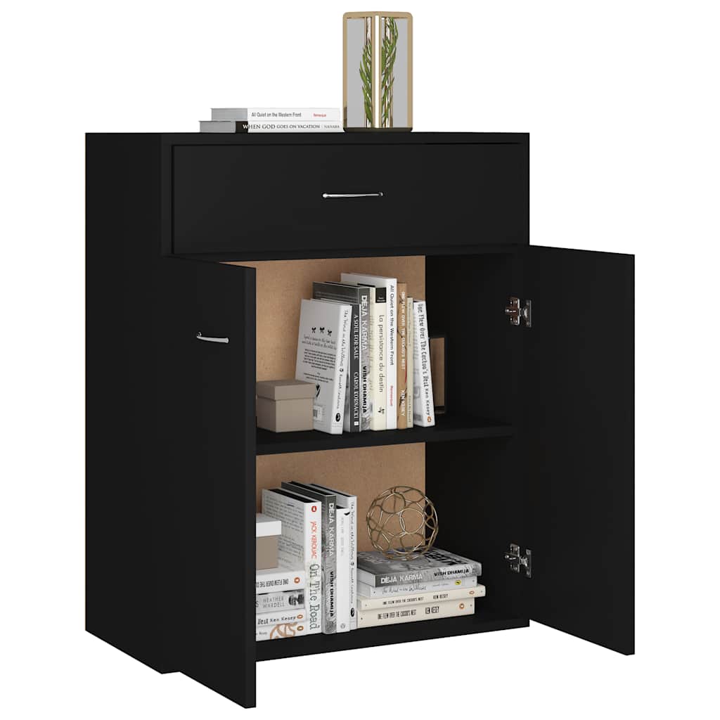 Buffet noir 60x30x75 cm bois d'ingénierie - XIOS