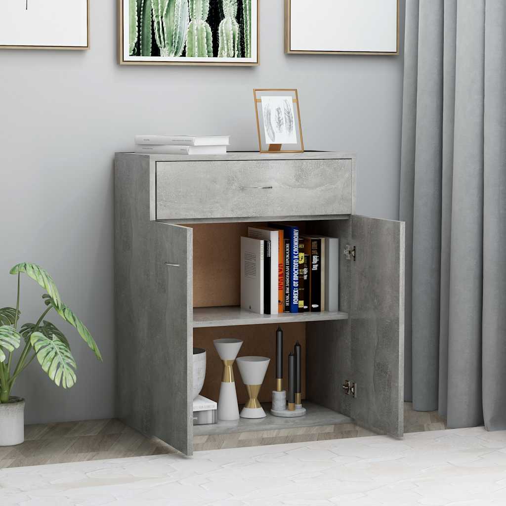 Buffet Gris béton 60x30x75 cm Bois d'ingénierie - XIOS