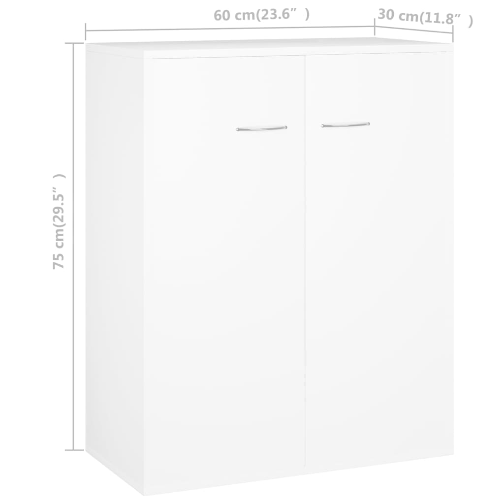 Buffet blanc 60x30x75 cm bois d'ingénierie - XIOS