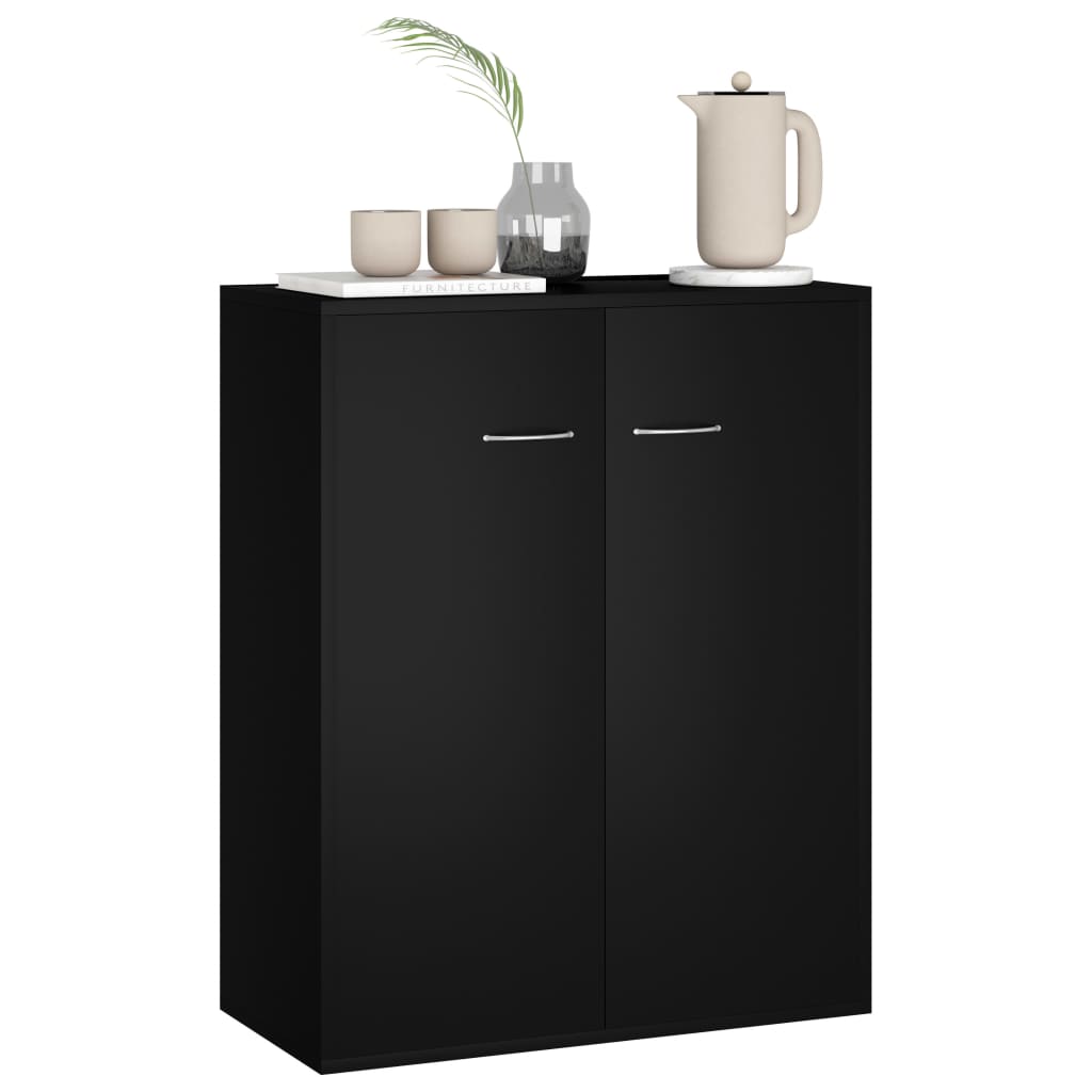 Buffet noir 60x30x75 cm bois d'ingénierie - XIOS