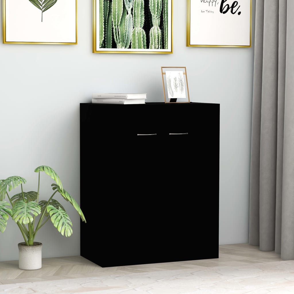 Buffet noir 60x30x75 cm bois d'ingénierie - XIOS