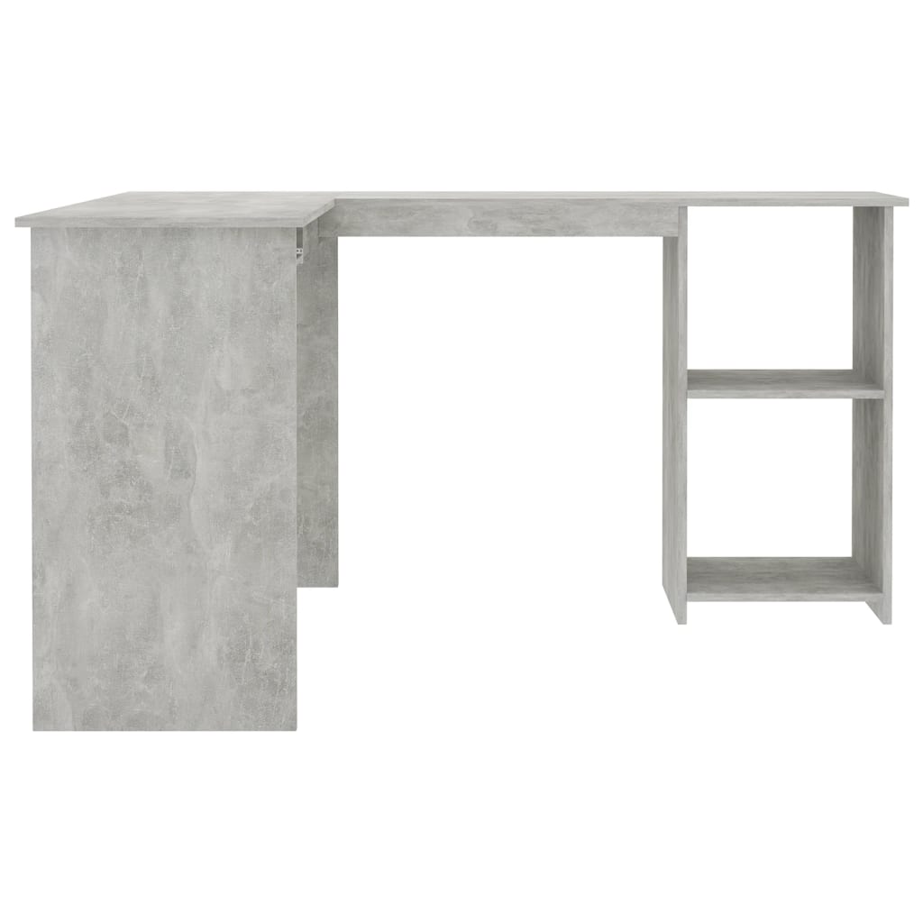 Bureau d'angle en forme de L Gris Béton Bois d'ingénierie - XIOS