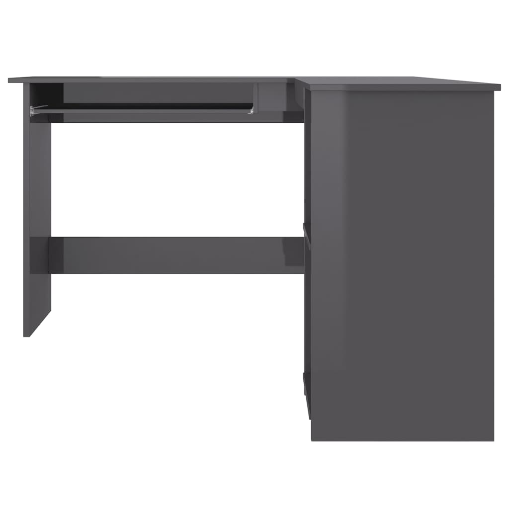 Bureau d'angle forme de L Gris brillant 120x140x75cm Aggloméré - XIOS