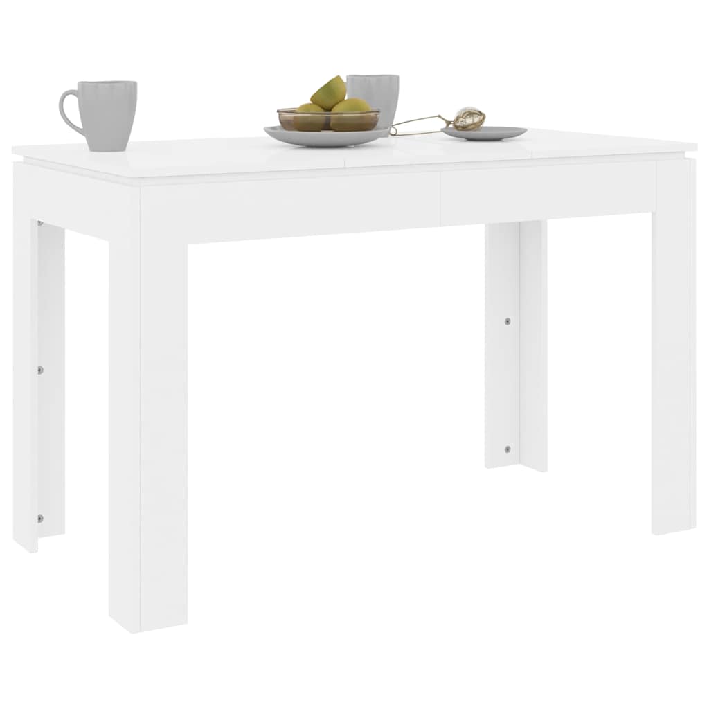 Table à manger Blanc brillant 120x60x76 cm Bois d'ingénierie - XIOS