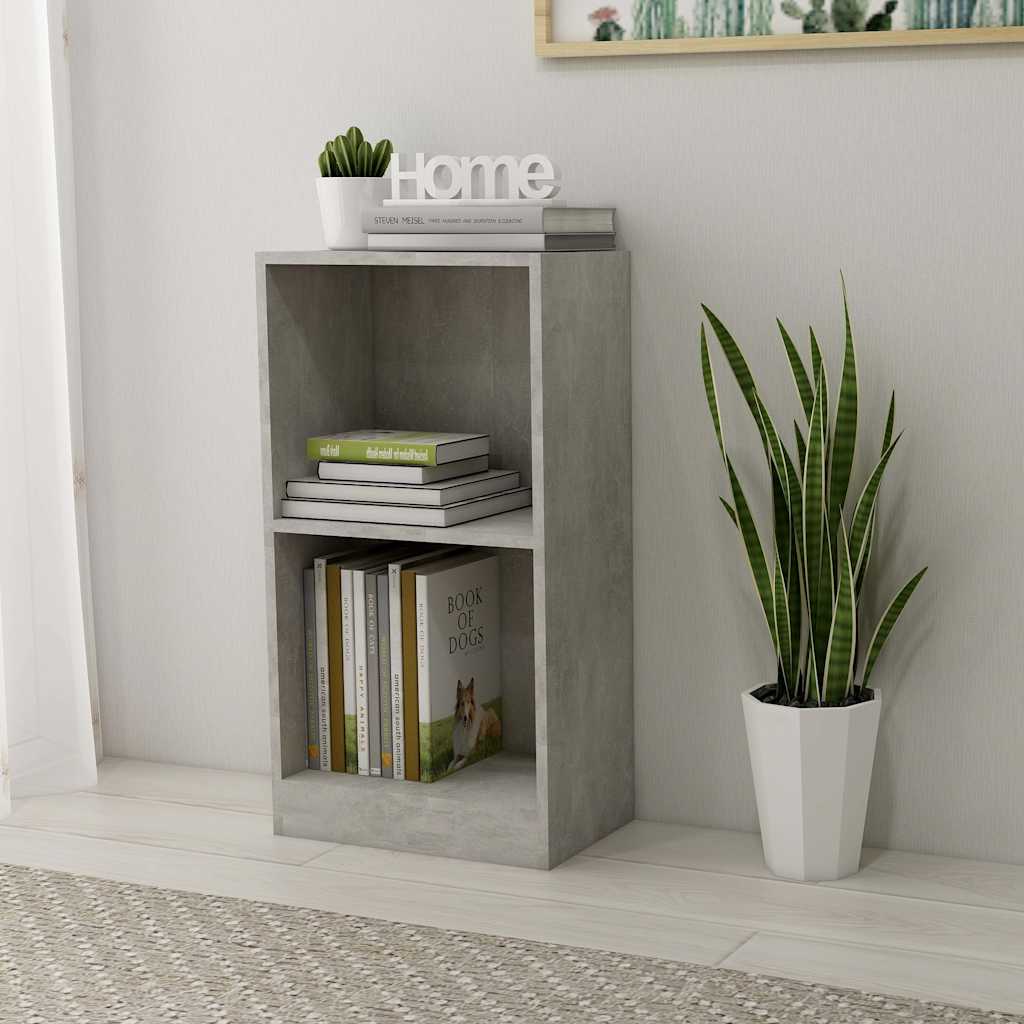 Bibliothèque gris béton 40x24x75 cm bois d'ingénierie - XIOS