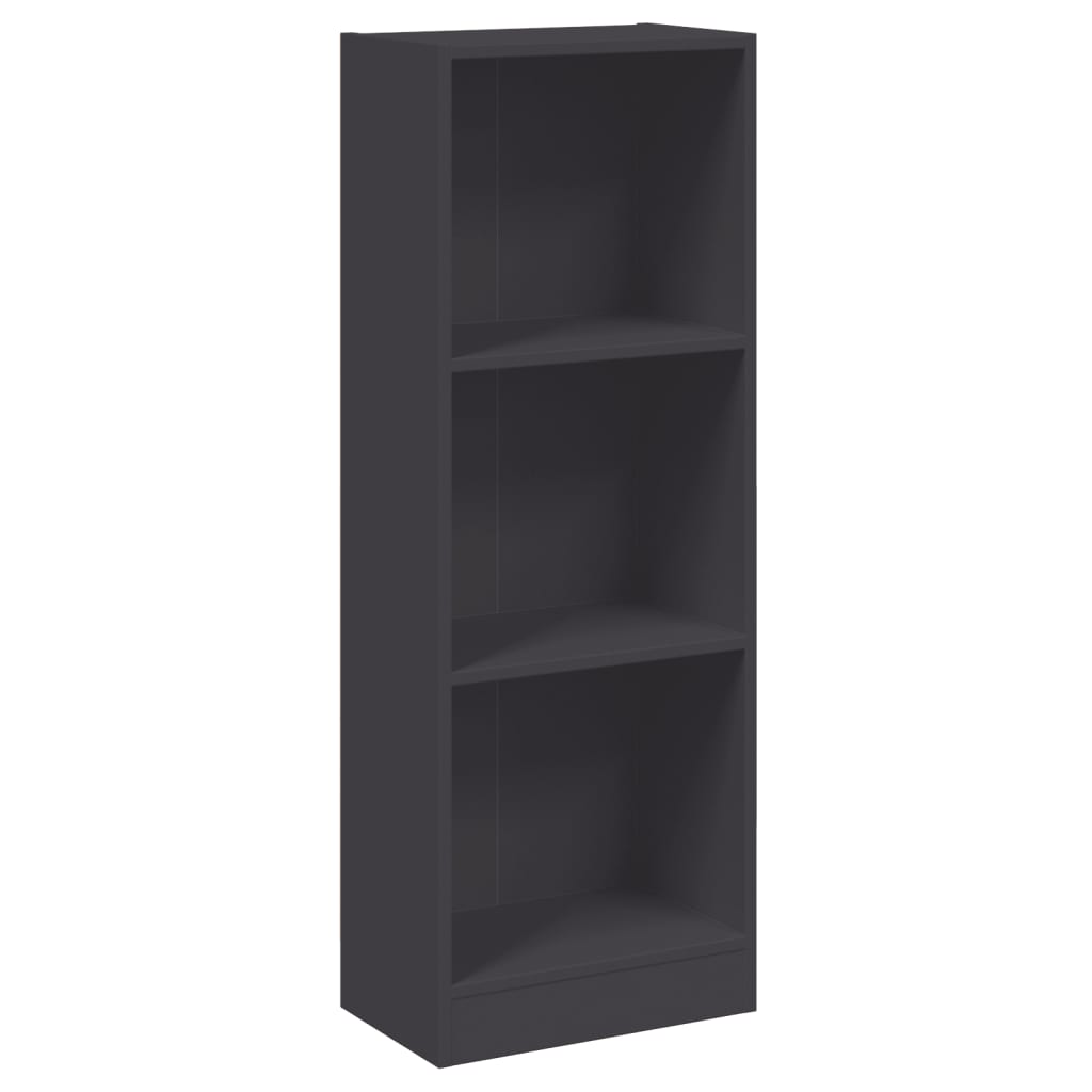 Bibliothèque à 3 niveaux gris 40x24x109 cm bois d'ingénierie - XIOS