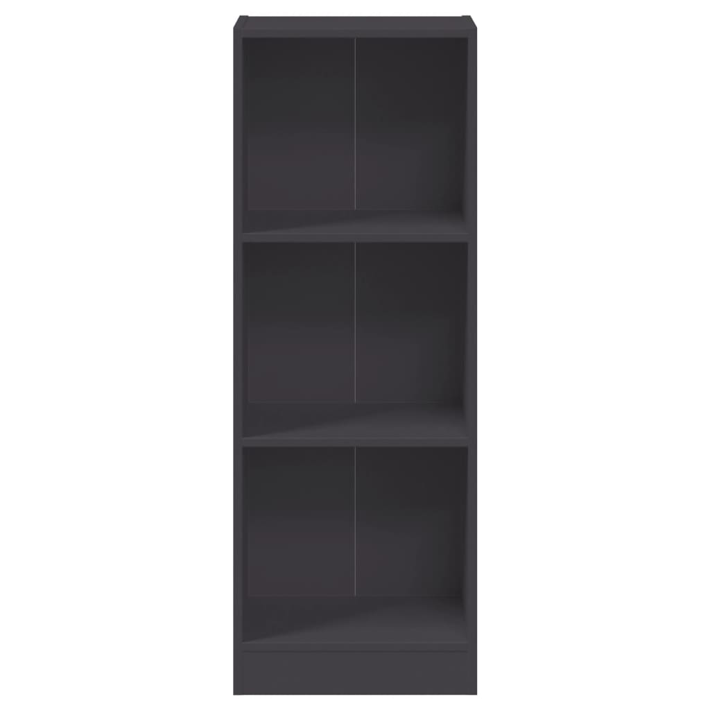 Bibliothèque à 3 niveaux gris 40x24x109 cm bois d'ingénierie - XIOS