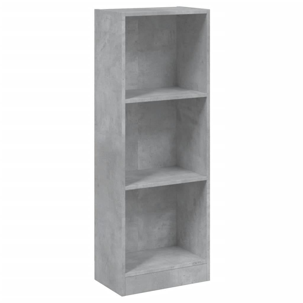 Bibliothèque à 3 niveaux gris béton bois d'ingénierie - XIOS