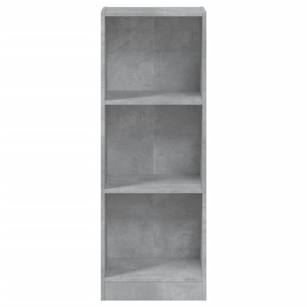 Bibliothèque à 3 niveaux gris béton bois d'ingénierie - XIOS