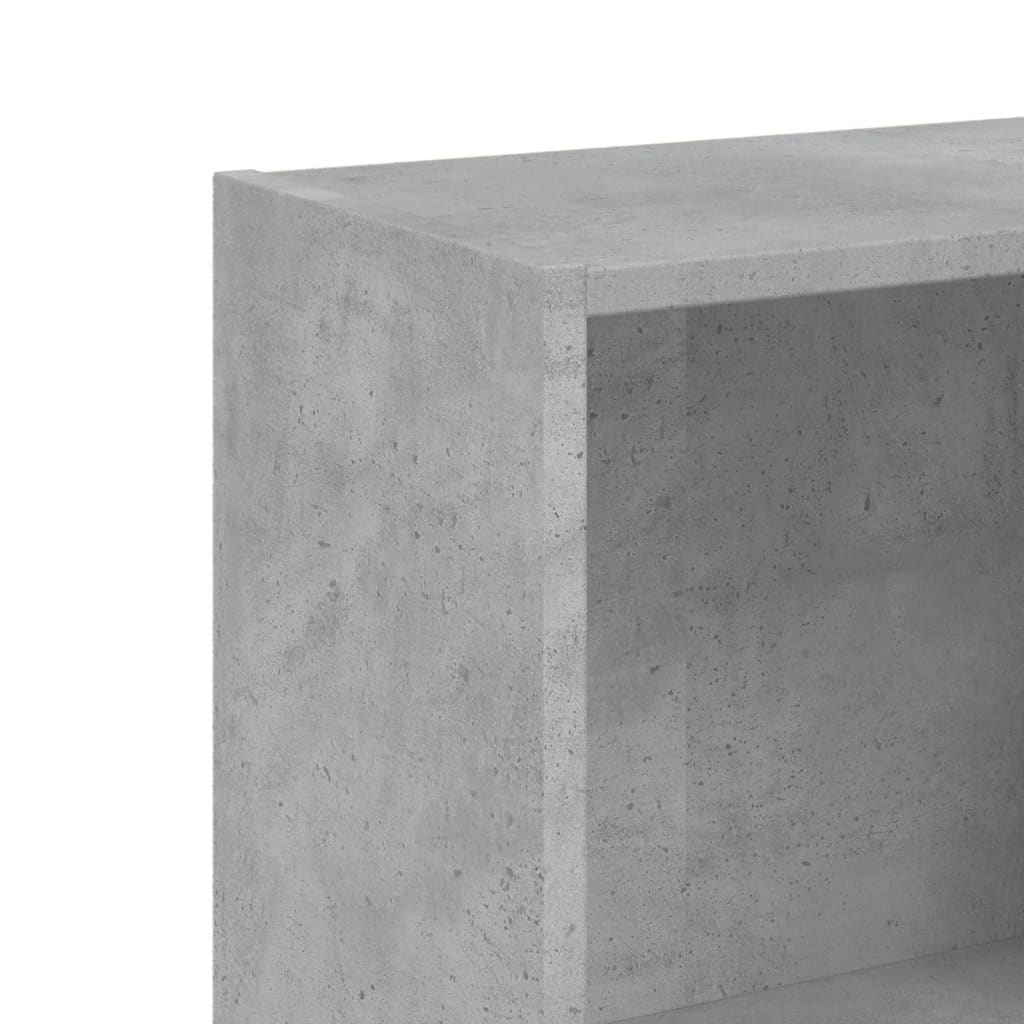 Bibliothèque à 3 niveaux gris béton bois d'ingénierie - XIOS