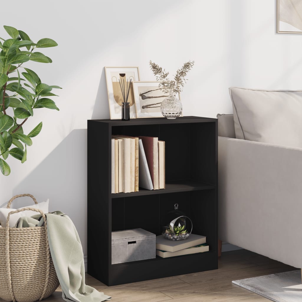 Bibliothèque Noir 60x24x76 cm Bois d'ingénierie - XIOS