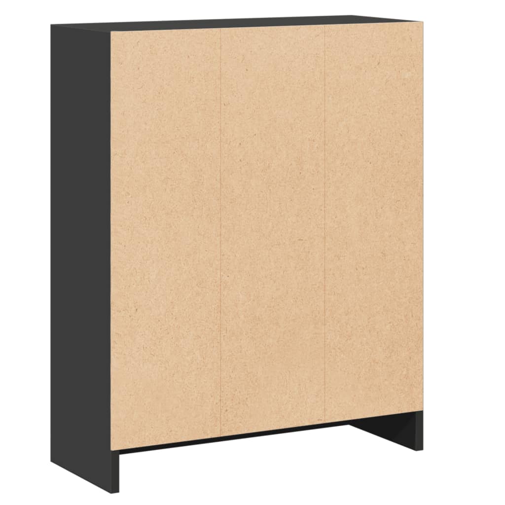 Bibliothèque Noir 60x24x76 cm Bois d'ingénierie - XIOS