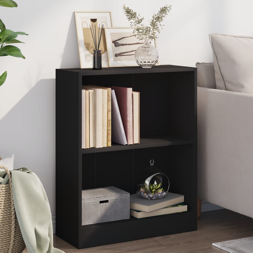 Bibliothèque Noir 60x24x76 cm Bois d'ingénierie - XIOS