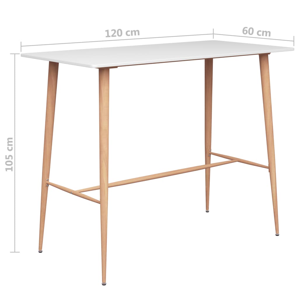 Table de bar Blanc 120x60x105 cm - XIOS