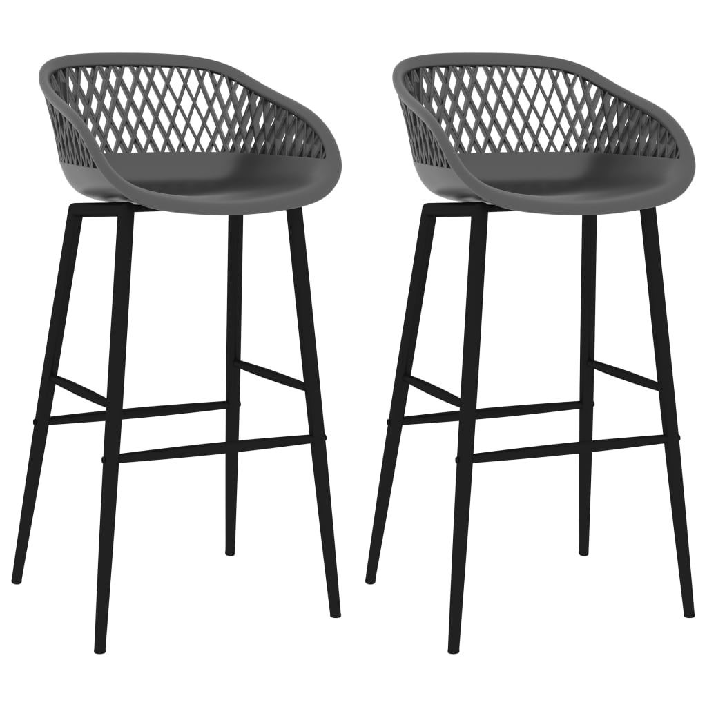 Chaises de bar lot de 2 gris - XIOS