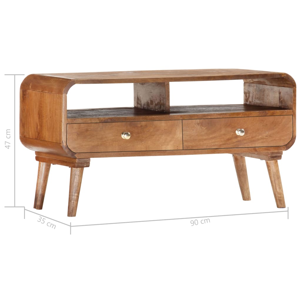 Meuble TV 90x35x47 cm Bois massif de manguier - XIOS