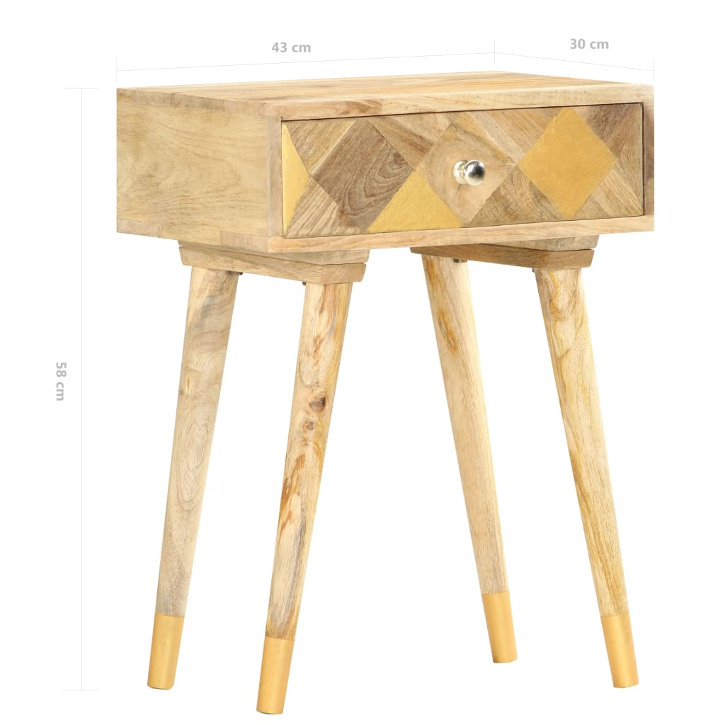 Table de chevet 43 x 30 x 58 cm Bois de manguier massif - XIOS