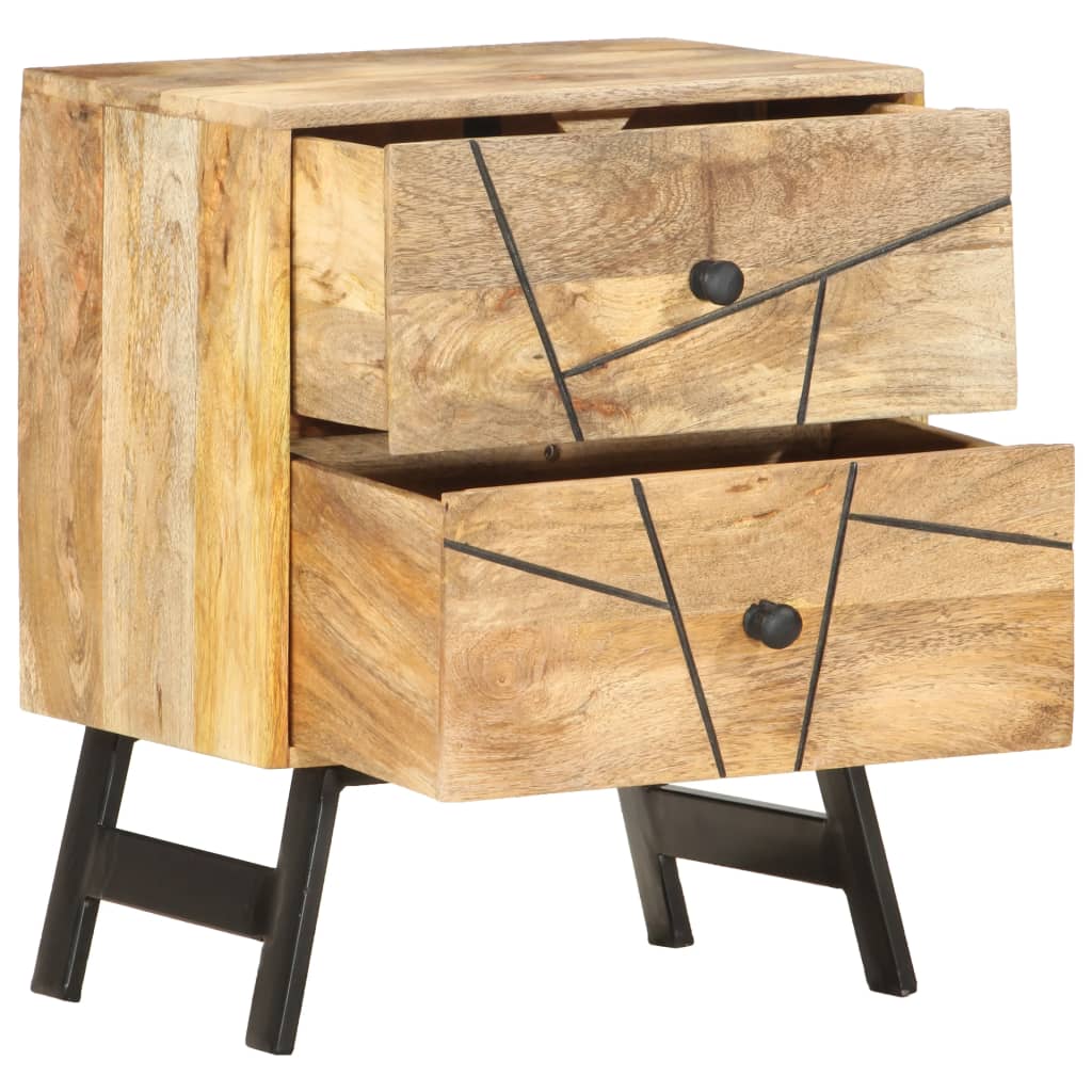 Table de chevet 40x30x50 cm Bois de manguier massif - XIOS