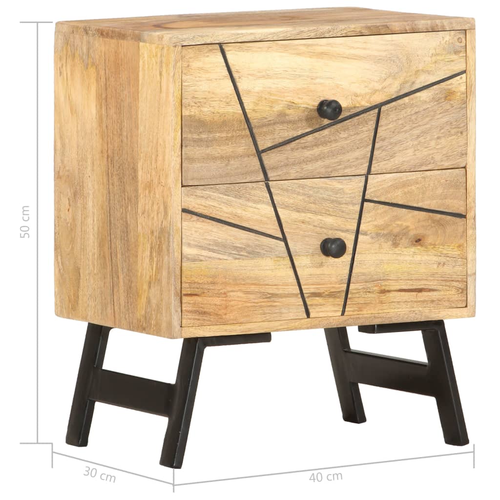 Table de chevet 40x30x50 cm Bois de manguier massif - XIOS