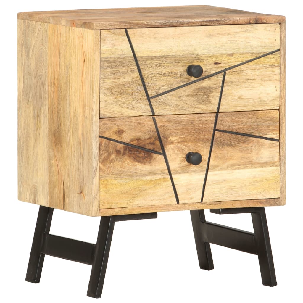 Table de chevet 40x30x50 cm Bois de manguier massif - XIOS