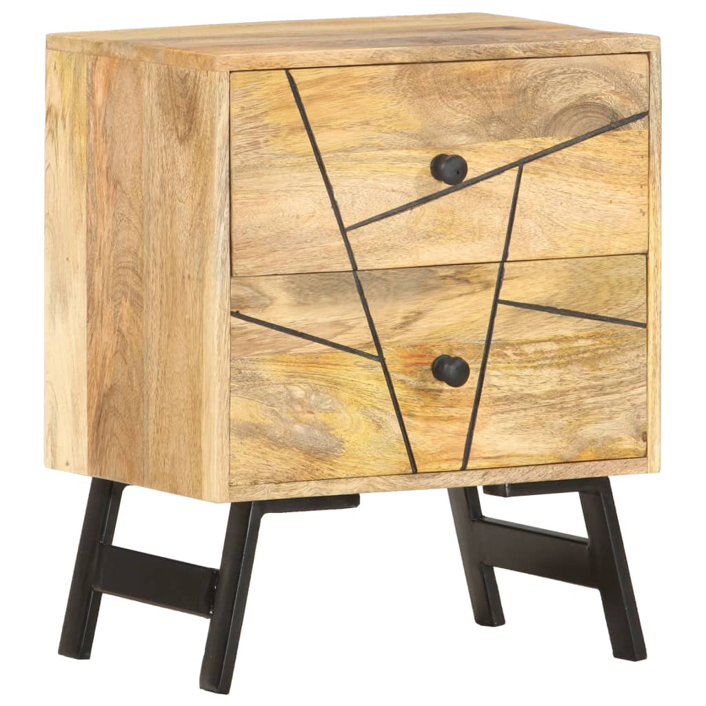 Table de chevet 40x30x50 cm Bois de manguier massif - XIOS