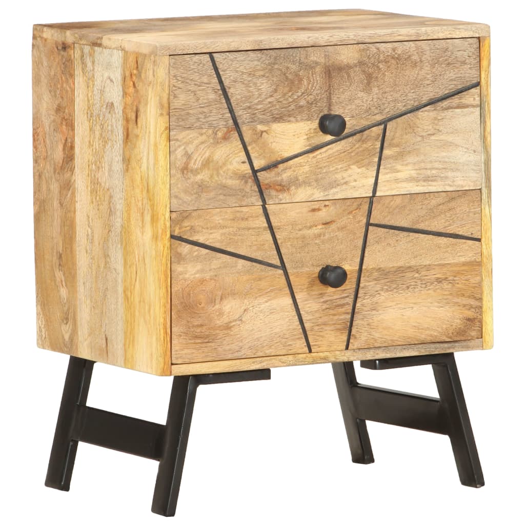 Table de chevet 40x30x50 cm Bois de manguier massif - XIOS