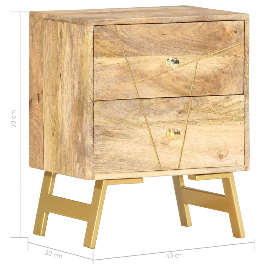 Table de chevet 40x30x50 cm Bois de manguier massif - XIOS