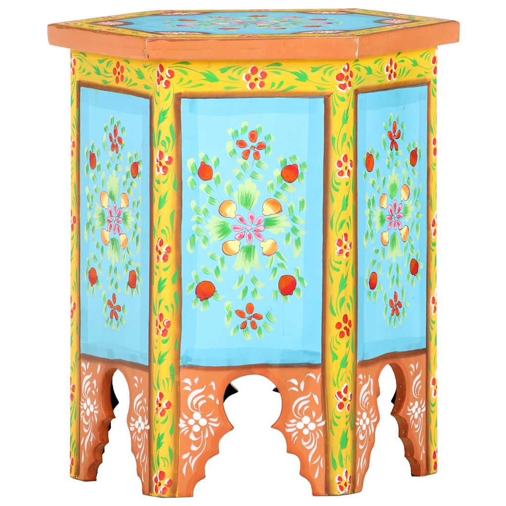 Table d'appoint peinte à la main multicolore 38x33x42 cm - XIOS