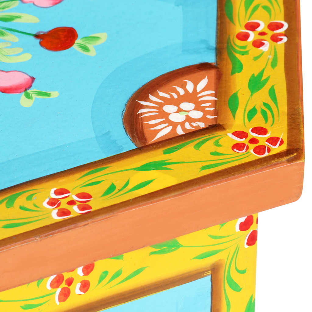 Table d'appoint peinte à la main multicolore 38x33x42 cm - XIOS