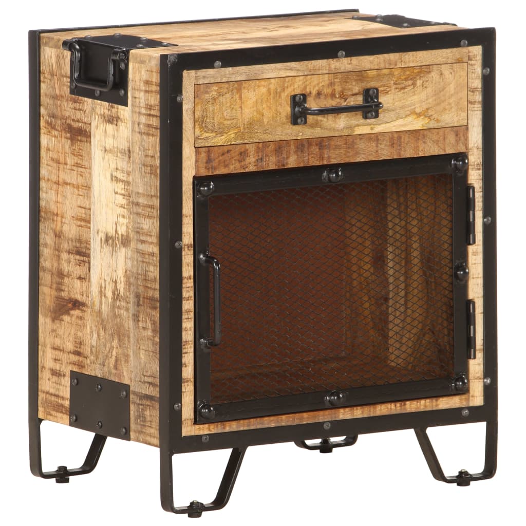 Table de chevet 43x30x51 cm Bois de manguier massif brut - XIOS