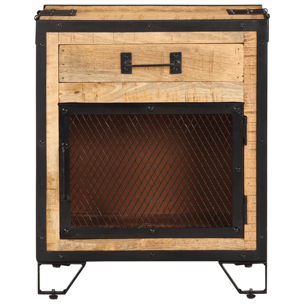 Table de chevet 43x30x51 cm Bois de manguier massif brut - XIOS