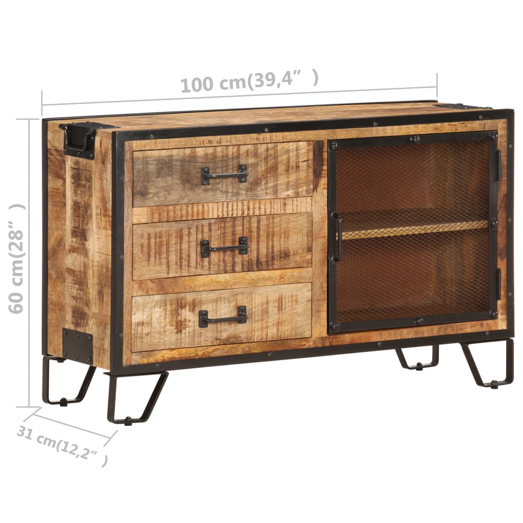 Buffet 100x31x60 cm Bois de manguier massif brut - XIOS