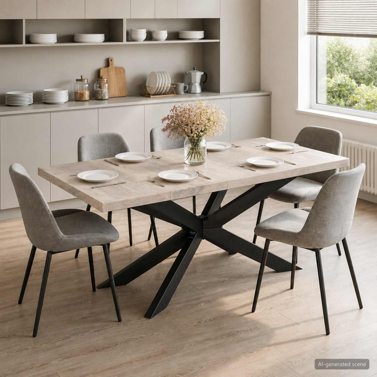 Table à dîner 180x90x76 cm Bois de manguier massif blanchi