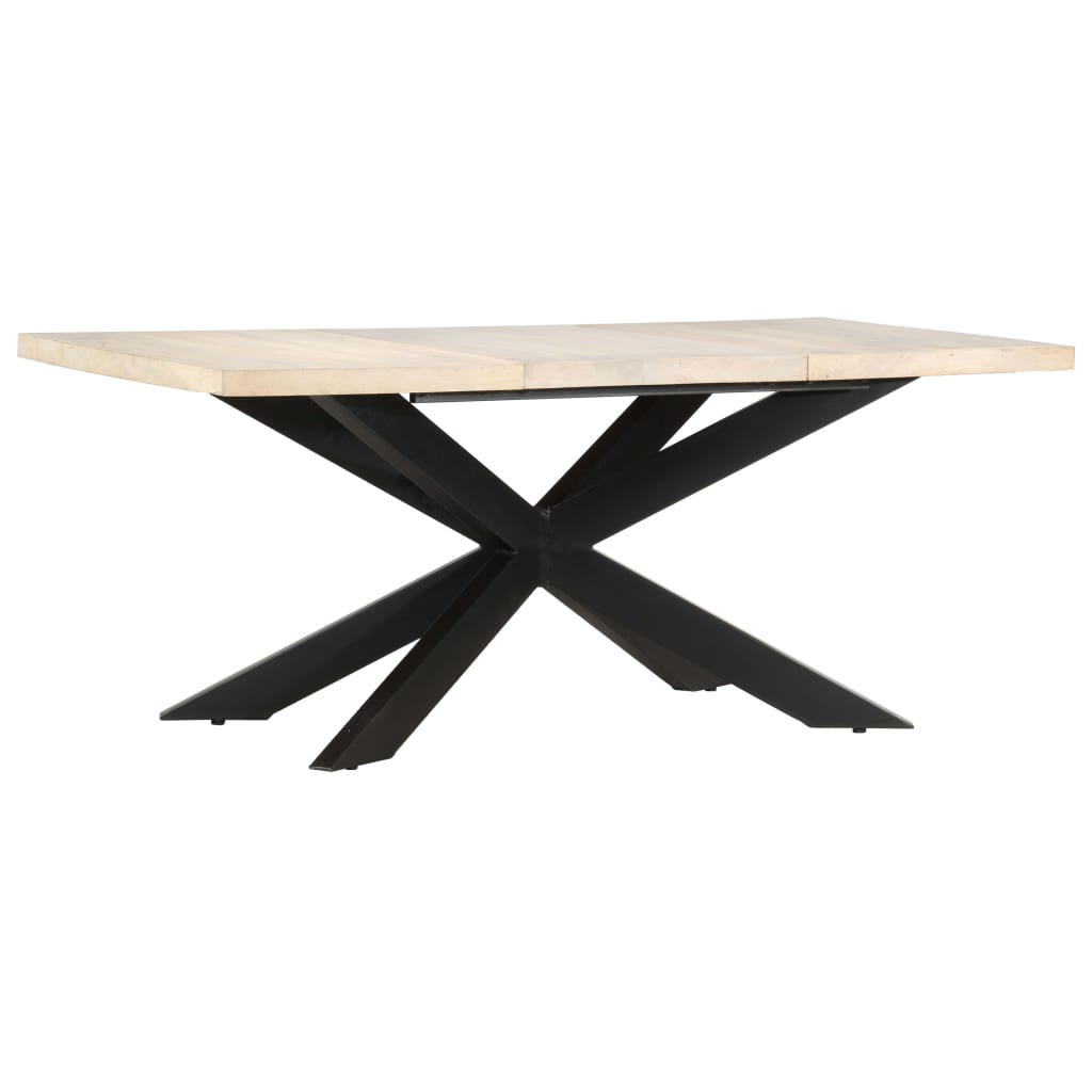 Table à dîner 180x90x76 cm Bois de manguier massif blanchi