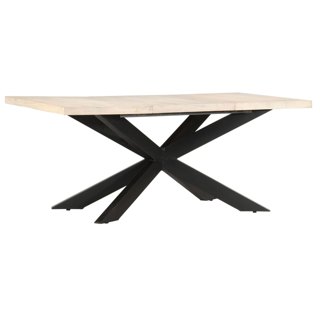 Table à dîner 180x90x76 cm Bois de manguier massif blanchi
