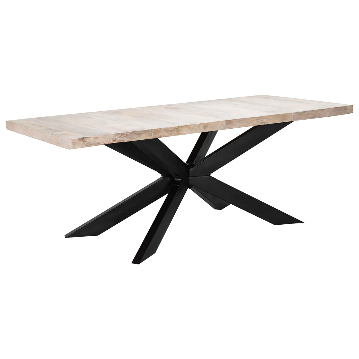 Table à dîner 180x90x76 cm Bois de manguier massif blanchi