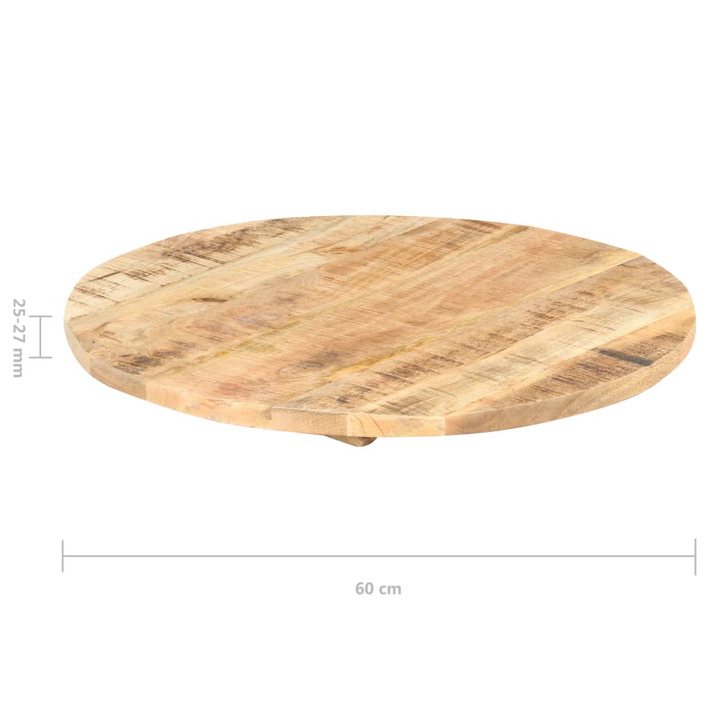 Dessus de table Bois de manguier solide Rond 25-27 mm 60 cm - XIOS