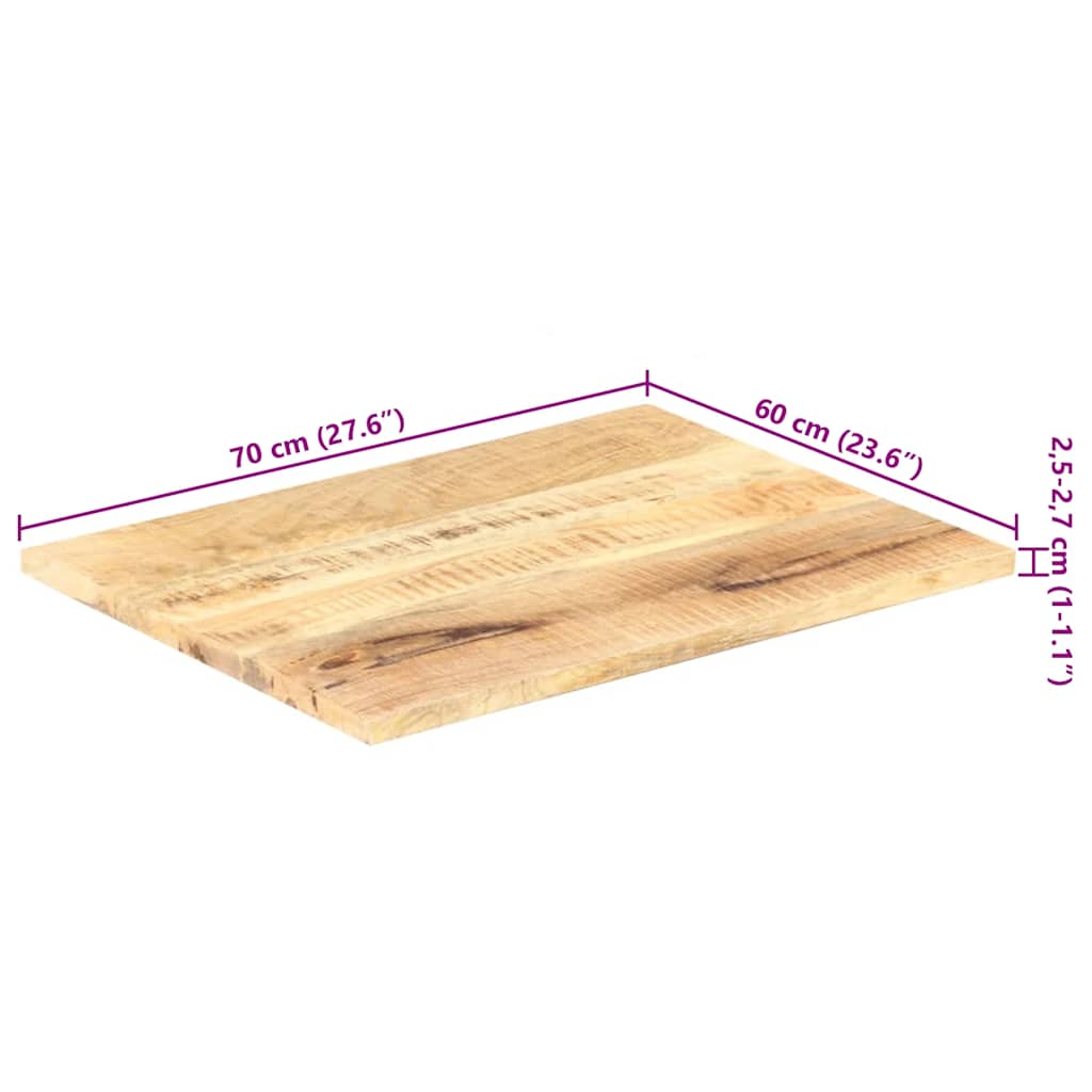 Dessus de table Bois de manguier solide 25-27 mm 70x60 cm - XIOS