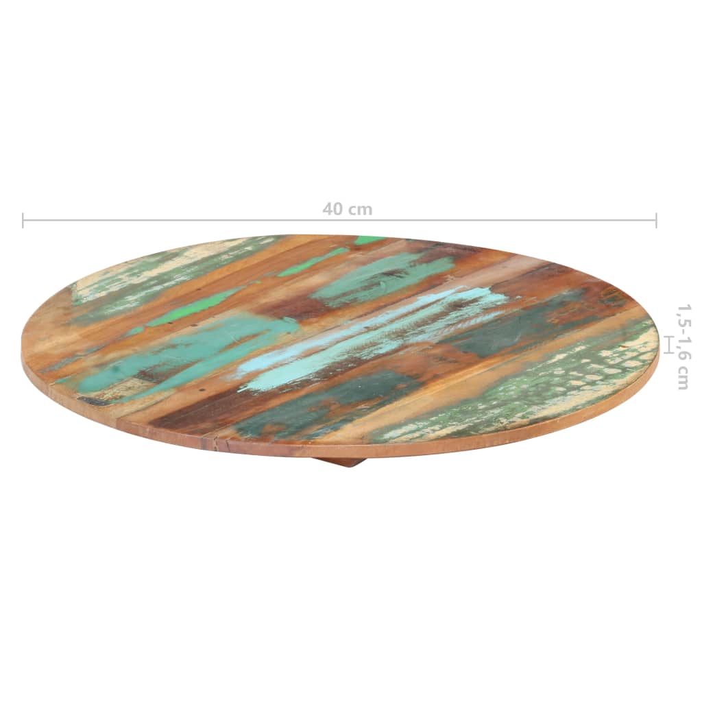 Dessus de table rond 40 cm 15-16 mm Bois de récupération - XIOS