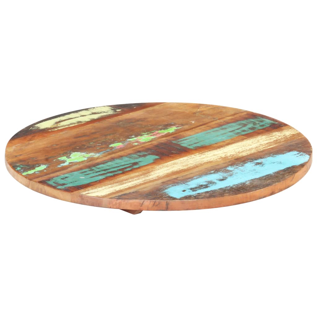 Dessus de table rond 40 cm 25-27 mm Bois de récupération solide - XIOS