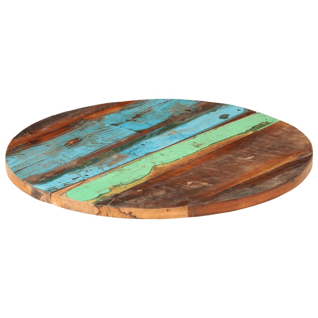 Dessus de table rond 60 cm 25-27 mm Bois de récupération solide - XIOS