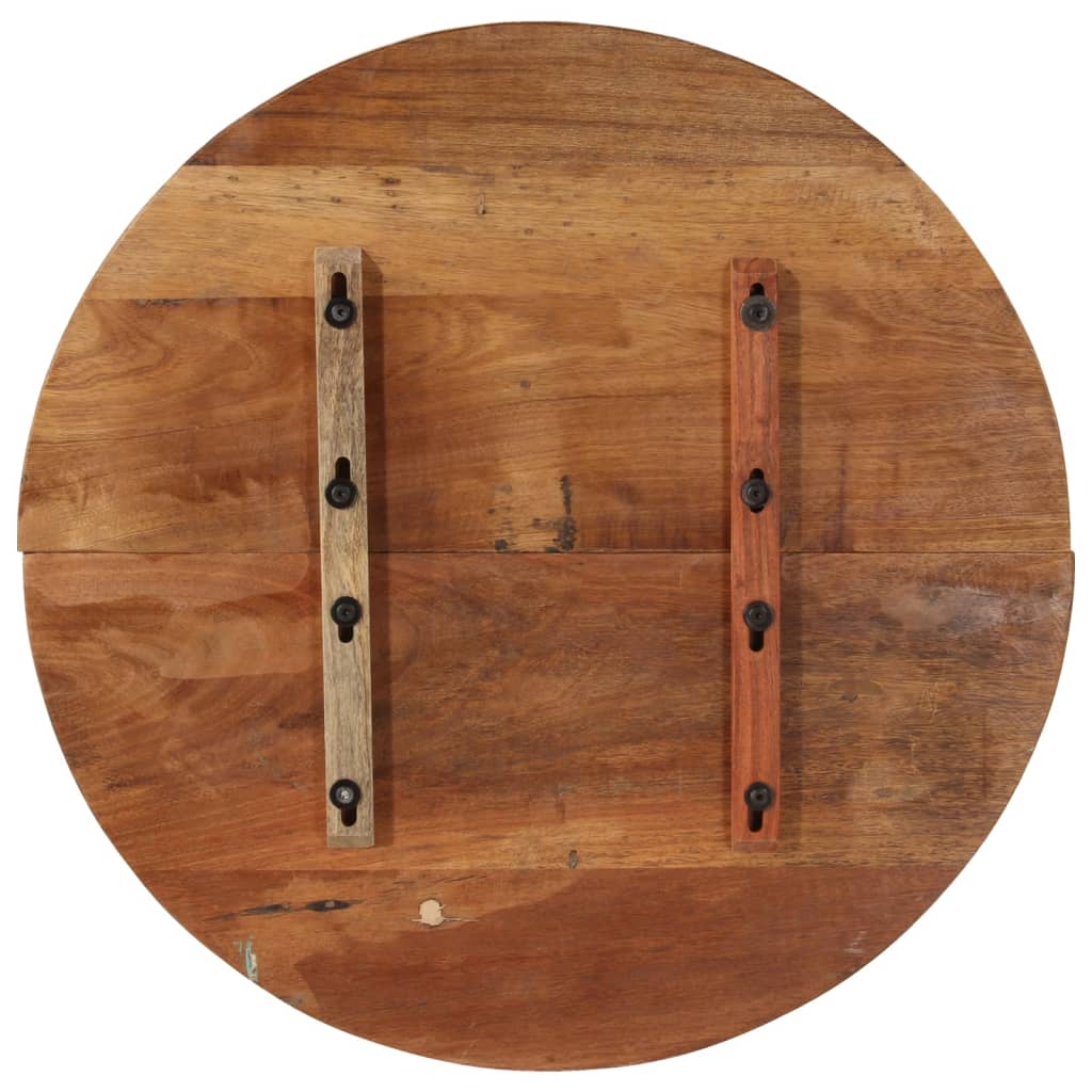 Dessus de table rond 70 cm 25-27 mm Bois de récupération solide - XIOS