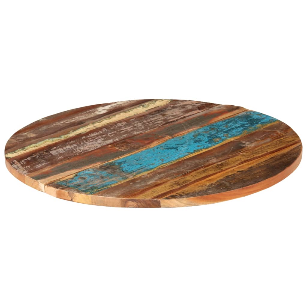 Dessus de table rond 80 cm 25-27 mm Bois de récupération solide - XIOS