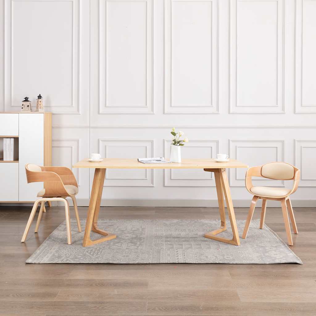 Chaises à manger lot de 2 bois courbé et similicuir - XIOS